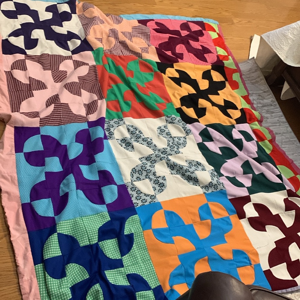 Vintage Double Sided Patchwork Quilt.  One side Stretch Polyester side Star Wars
